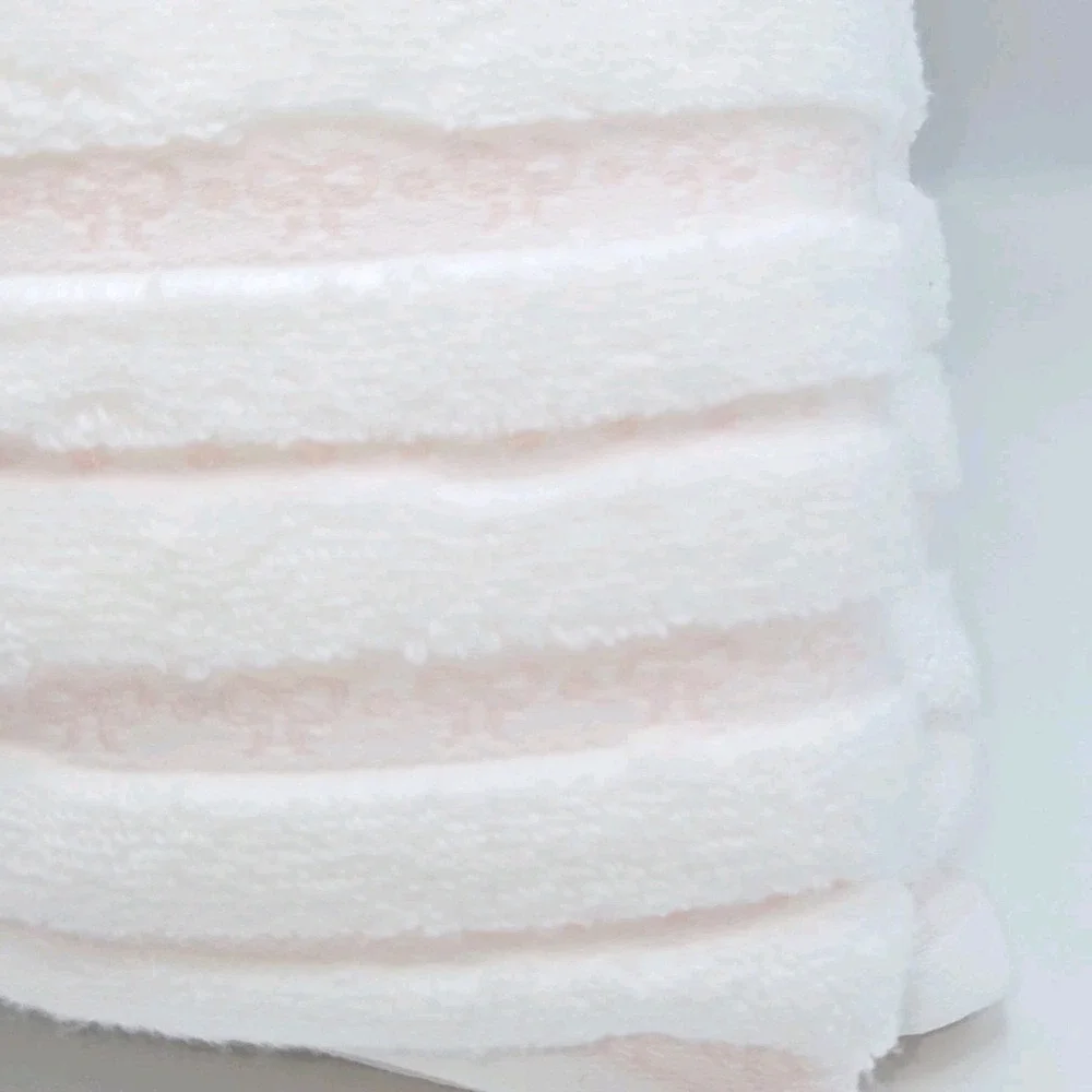 Truly Lou 6pc White Pink Soft Zero Twist Cotton Towel Set 2 Bath‎ 2 Hand 2 Wash